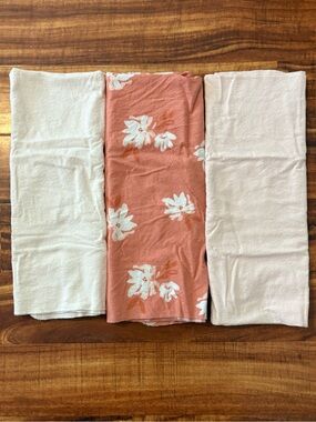 Carter’s Receiving Blankets - Set of 3 - Light Pink, Stripes, Floral